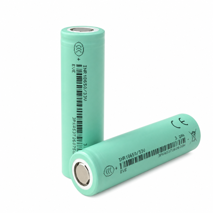 باتری لیتیوم یون EVE 33v سایز 18650 با ظرفیت 3300mah و ضریب تخلیه 3c 